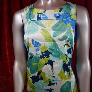 Ann Taylor Summery Silky Blue Green Sleeveless Top